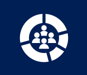 Teamwork symbol on blue background